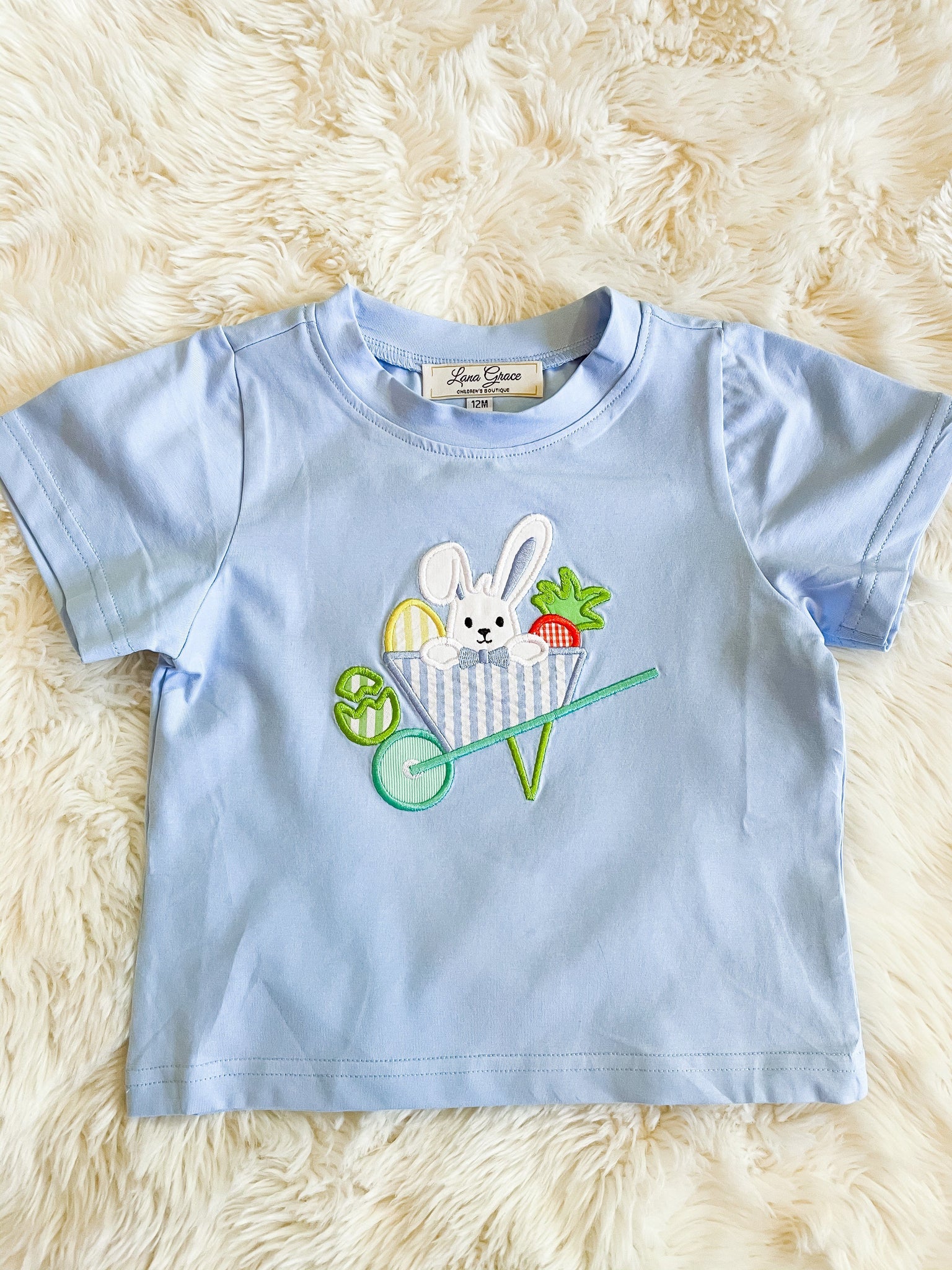 Boys Blue Easter Bunny Appliqué Shirt – Lana Grace Children's Boutique
